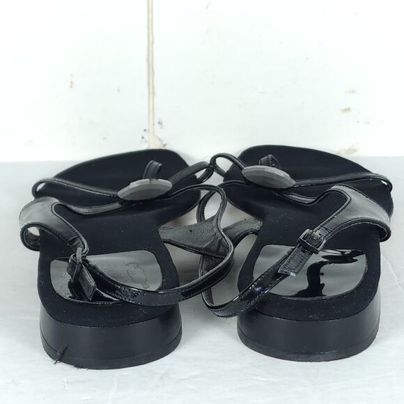 STUART WEITZMAN Women's US 8M Black Patent Leather Embellished Strappy Sandals - Picture 11 of 15